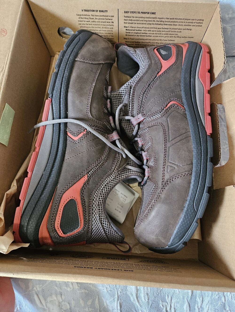 Red Wing 6348 Men's Safety Toe Athletic Work Shoe Brown Composite Toe